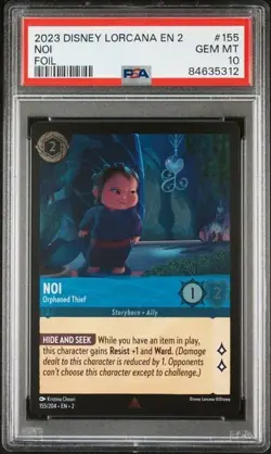 2023 Disney Lorcana EN2 Noi Foil PSA 10 GEM #155 Raya and the Last Dragon - Image 1