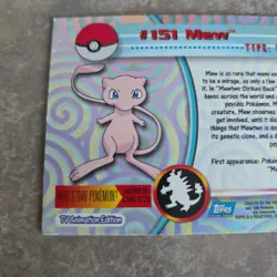 2000 Pokemon TV Animation Edition Series 3 Mew Card #151 - Image 3