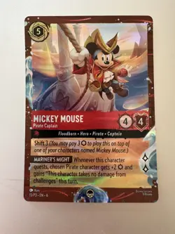 Mickey Mouse Pirate Captain 2026 Disney Cruise Lorcana Promo Card Foil - Image 1