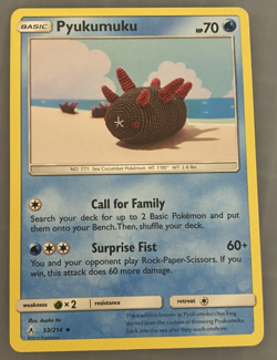 Pyukumuku 53/214 Uncommon SM - Unbroken Bonds Pokemon TCG Card Asako Ito NM/LP - Image 1