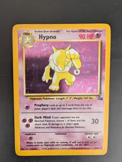 Hypno 8/62 Fossil Holo Card Unlimited Edition NM Condition, L5 - Image 4