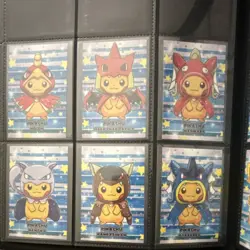 Pokemon Pikachu Costume Card Lot 9x Eevelution. Also Charizard mewtwo poncho - Image 2
