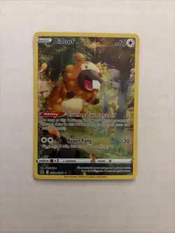 Pokemon TCG Bidoof Holo Ultra Rare Card Crown Zenith: Galarian Gallery GG29/GG70 - Image 1