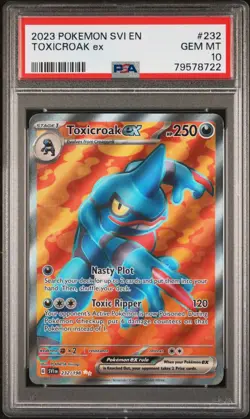 2023 Pokemon SV1 Scarlet & Violet Toxicroak ex 232 Ultra Rare PSA 10 - Image 1