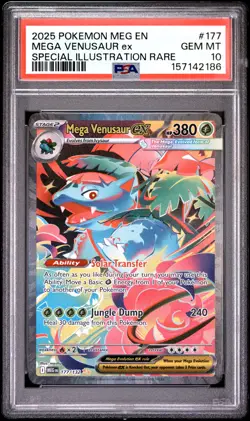 2025 POKEMON MEG EN-MEGA EVOLUTION #177 MEGA VENUSAUR EX PSA 10 - Image 1