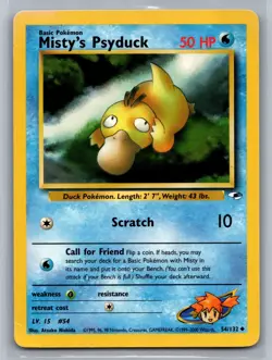 Misty's Psyduck Gym Heroes #054/132 Uncommon Pokemon Card - Image 1