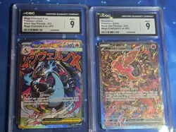 2025 Pokemon EN UPC #023 Mega Charizard X ex #024 Oricorio ex CGC 9 Seq. Set - Image 1