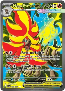 NM-Mint Mega Pyroar ex - 099/086 - Ultra Rare Pokemon Chaos Rising - Image 1