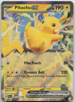 Pikachu ex 063/193 Double Rare Paldea Evolved Pokemon Near Mint - Image 1