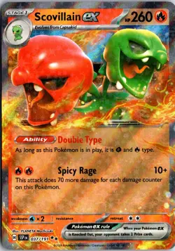 Scovillain ex 037/191 Double Rare Surging Sparks Pokemon NM/M - Image 1