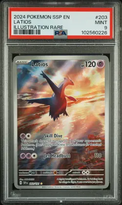 2024 POKEMON SSP EN-SURGING SPARKS ILLUSTRATION RARE #203 LATIOS PSA 9 - Image 1