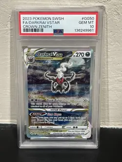 Pokemon PSA 10 Darkrai VSTAR GG50/GG70 Crown Zenith Galarian Gallery GEM MT - Image 2