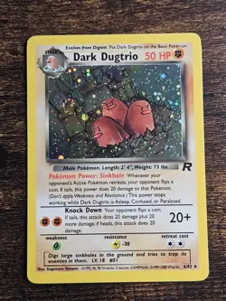 Pokemon Dark Dugtrio 6/82 Holo Rare SWIRL 🌀 - WOTC Team Rocket Unlimited - LP - Image 1
