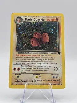 Pokemon Dark Dugtrio 6/82 Holo Rare SWIRL 🌀 - WOTC Team Rocket Unlimited - LP - Image 3
