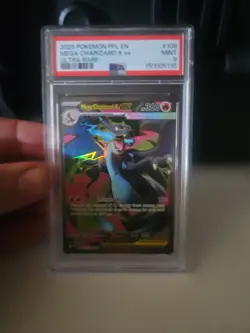 2025 POKEMON PFL EN-PHANTASMAL FLAMES ULTRA RARE #109 MEGA CHARIZARD X EX PSA 9 - Image 1