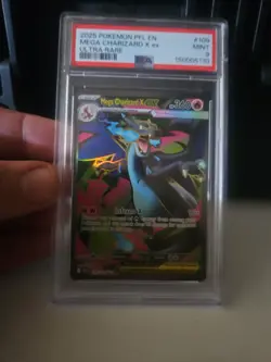 2025 POKEMON PFL EN-PHANTASMAL FLAMES ULTRA RARE #109 MEGA CHARIZARD X EX PSA 9 - Image 2