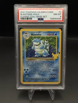 PSA 8 Blastoise Holo 2/102 Celebrations Pokemon - Image 1