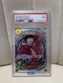 Monkey D. Luffy 2024 Foil PCC One Piece Day 24 OP07-109 SR Japanese PSA 9 - Image 1