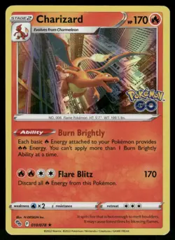 Charizard 010/078 Holo Rare Holo NM Pokemon Pokemon GO - Image 1