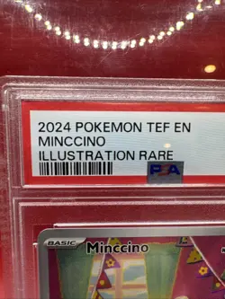 PSA 9 Mint 2024 Pokemon TEF EN Minccino 182/162 Illustration Rare - Image 5