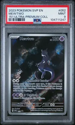 2023 POKEMON SVP EN-SV BLACK STAR PROMO 151 ULTRA-PREM COLL #052 MEWTWO PSA 9 - Image 1