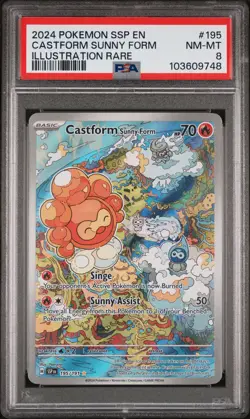 2024 POKEMON SSP EN-SURGING SPARKS ILLUSTRATION RARE CASTFORM SUNNY FORM PSA 8 - Image 1