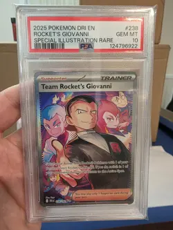 2025 POKEMON DRI EN-SPECIAL ILLUSTRATION RARE #238 TEAM ROCKET'S GIOVANNI PSA 10 - Image 1