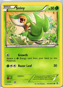 Pokemon TCG Snivy RC1 Legendary Treasures NM - Image 1