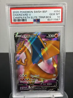 Charizard V SWSH050 2020 Champions path Promo Holo PSA 10 Pokemon - Image 1