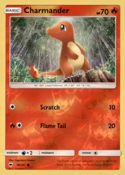 Pokemon Charmander 018/147 Burning Shadows Reverse Holo - Image 1