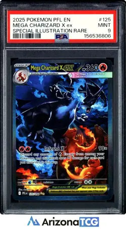 Pokemon 2025 Mega Charizard X ex 125/094 SIR Phantasmal Flames PSA 9 - Image 1