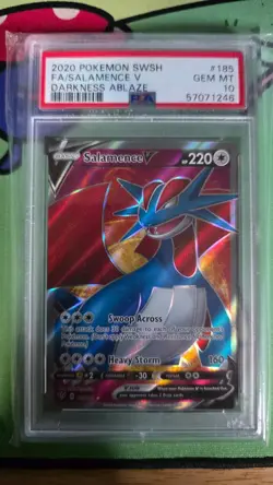 Salamence V 185/189 Darkness Ablaze Pokemon PSA 10 - Image 1