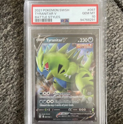 PSA 10 Tyranitar V 097/163 Pokemon TCG Ultra Rare Battle Styles 2021, GEM MINT - Image 1