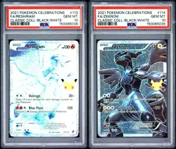 PSA 10 Reshiram 113 & Zekrom 114 Full Art Celebrations Pokemon Sequential Bundle - Image 1