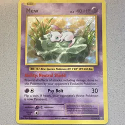 Pokemon TCG Mew 53/108 Evolutions Holo Rare Neutral Shield Psy Bolt 2016 - Image 1