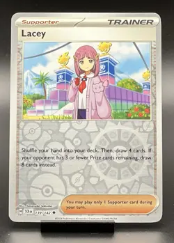 Lacey 139/142 Pokemon Reverse Holo Stellar Crown Trainer Supporter NM - Image 1