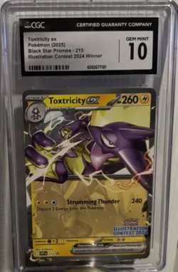 CGC 10 Toxtricity ex Holo Black Star Promo #215 Illustration Contest 2024 2025 - Image 1