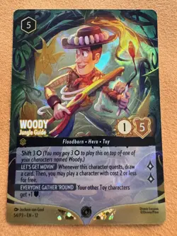 SEE PHOTOS- Disney Lorcana TCG Woody - Jungle Guide Promo Foil 54/P3 - Image 1