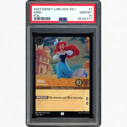2023 DISNEY LORCANA THE FIRST CHAPTER #1/204 ARIEL ON HUMAN LEGS FOIL PSA 10 - Image 1