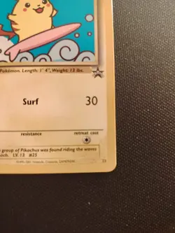 Pokemon Black Star Promo Card #28 Surfing Pikachu WOTC, Near Mint Condition - Image 3
