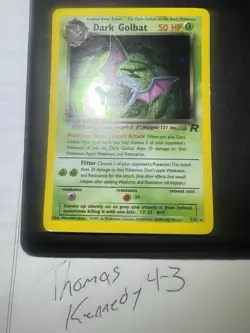 Pokemon Dark Golbat Holo Rare TCG Card 7/82 Unlimited LP Vintage - Image 1