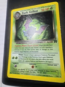 Pokemon Dark Golbat Holo Rare TCG Card 7/82 Unlimited LP Vintage - Image 2