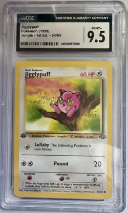 Pokemon Jigglypuff Jungle 1st Edition CGC 9.5 1999 54/64 English 60 HP Card - Image 1