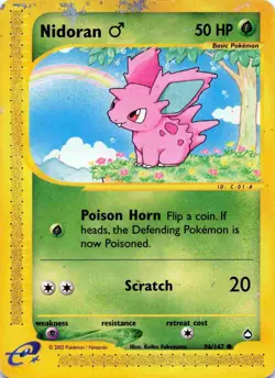 Pokemon Nidoran TCG Card Aquapolis 96/147 - Image 1