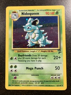 Pokemon Card Nidoqueen Holo Rare Base Set 2 - Image 1