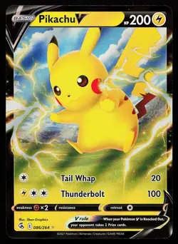 Pikachu V 086/264 Holo Fusion Strike Pokemon Card - Image 1