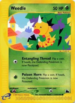 Pokemon Card - Weedle Skyridge 115/144 Common - Image 1
