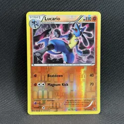 Pokemon Fates Collide Reverse Holo Lucario Card #47/124 LP - Image 1