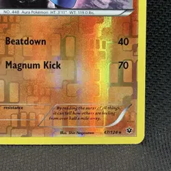 Pokemon Fates Collide Reverse Holo Lucario Card #47/124 LP - Image 4