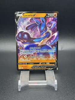 Lucario V - 027/073 Pokemon Champions Path Sword & Shield Ultra Rare Card NM🔥💎 - Image 1